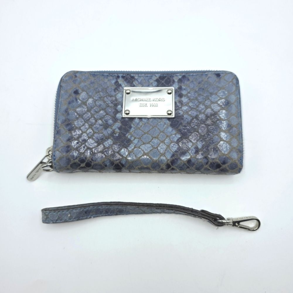 Michael Kors Bedford Blue Python Wallet